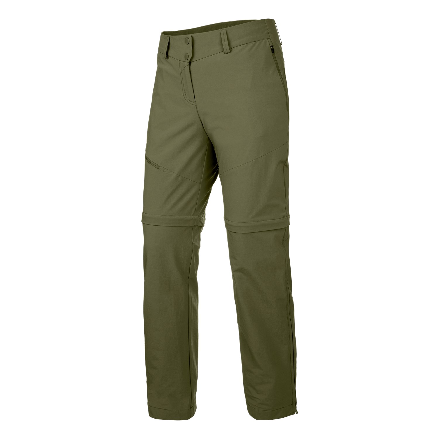 Calças Softshell Salewa Puez 2 Durastretch Zip-Off Mulher Verdes/Verde Oliva 379LGTHRU